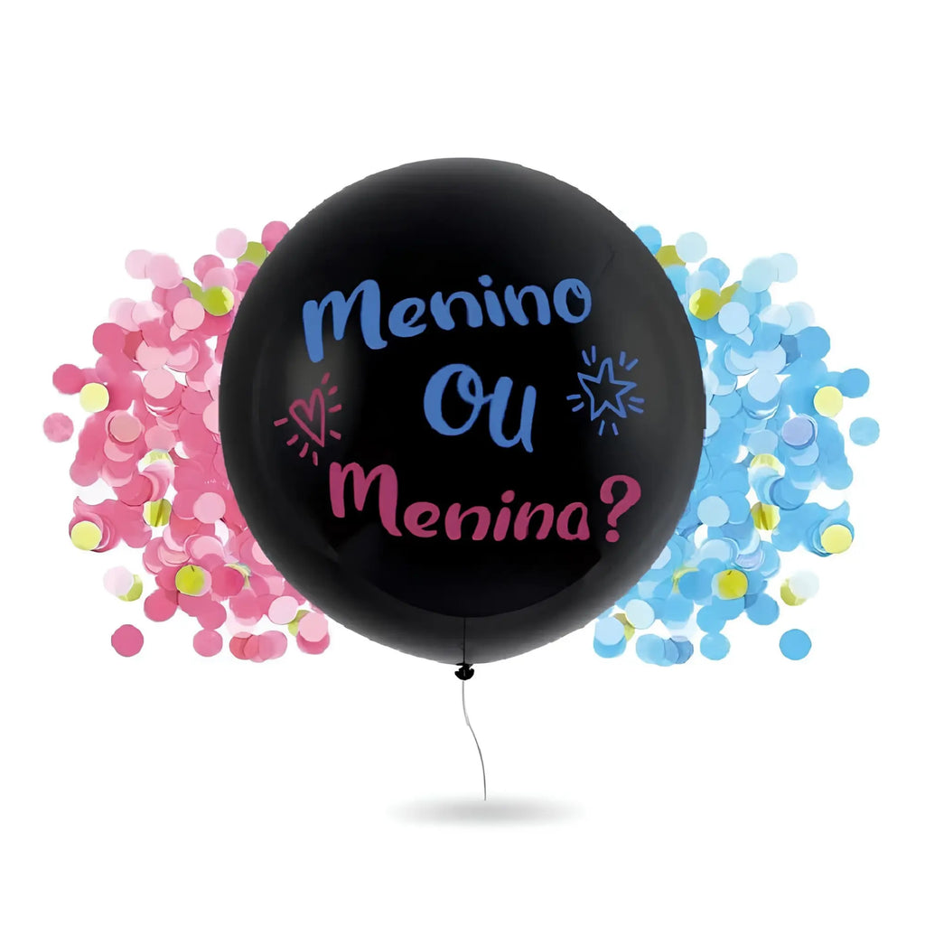 Balão de Látex Gigante Temático para Festas com Confetes (90cm)