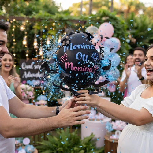 Balão, cha revelação, menino ou menina, Festalar, imagem editorial