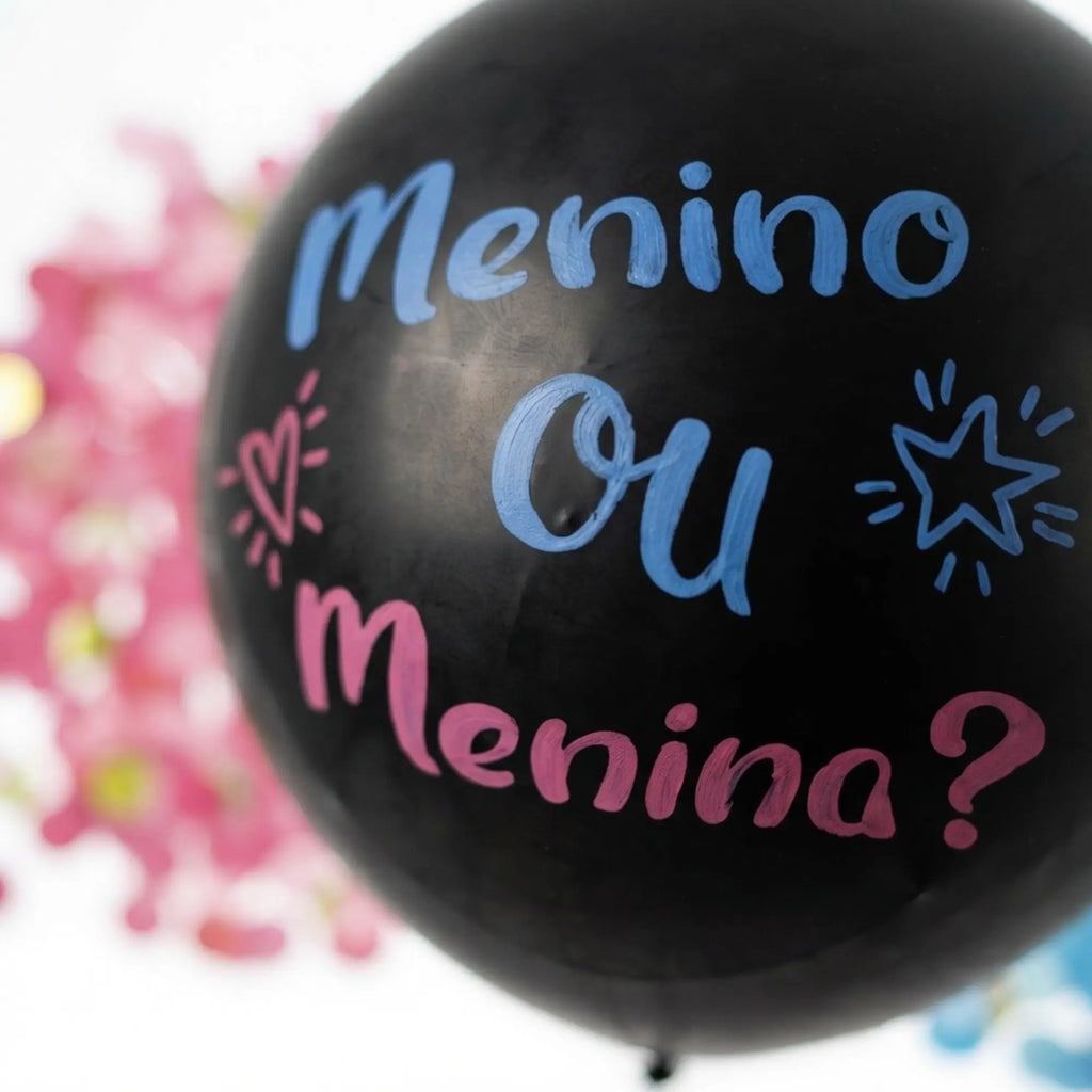 Balão, cha revelação, menino ou menina, Festalar, imagem macro 