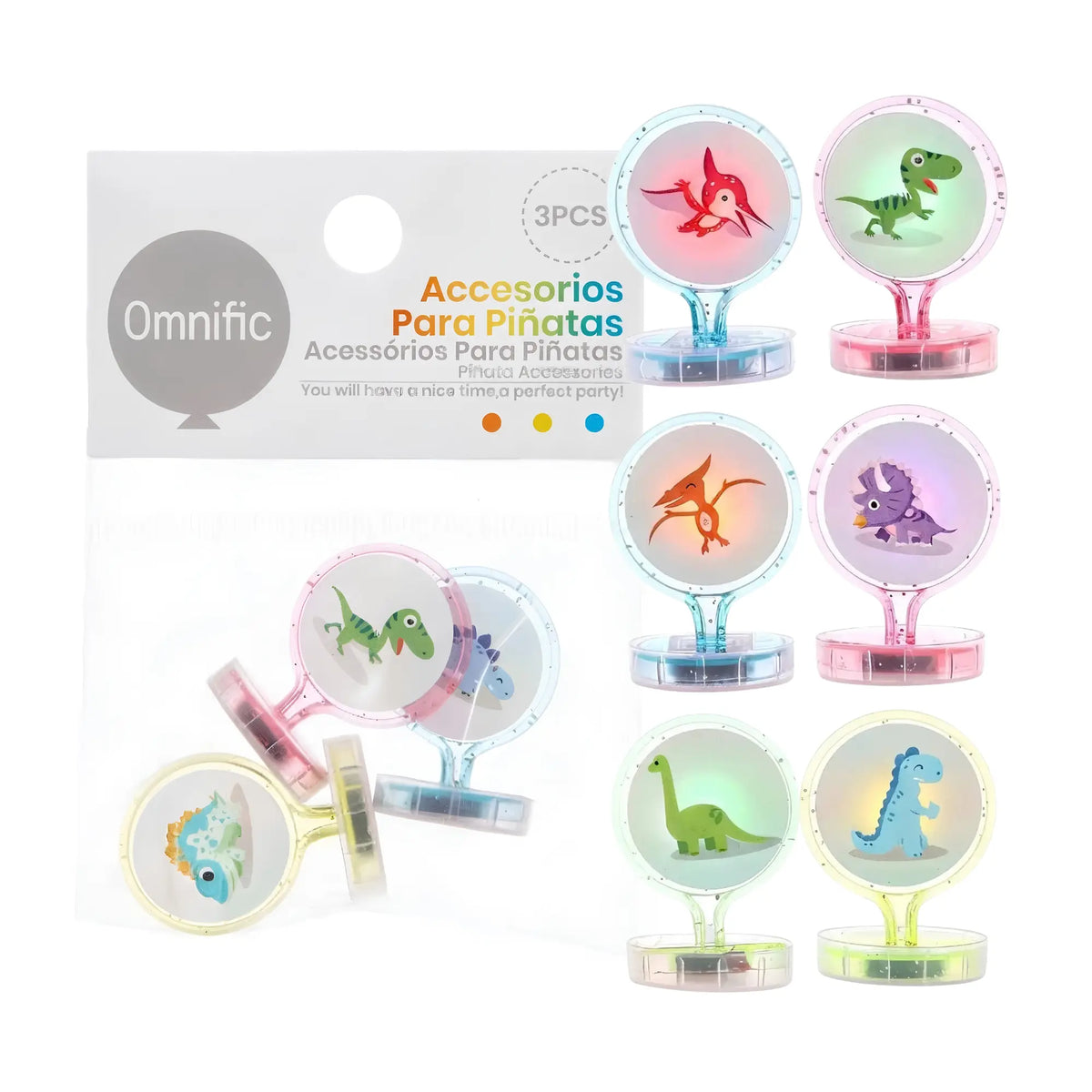 Brinquedo Pinhata, dinossauro com Luz. Festalar.