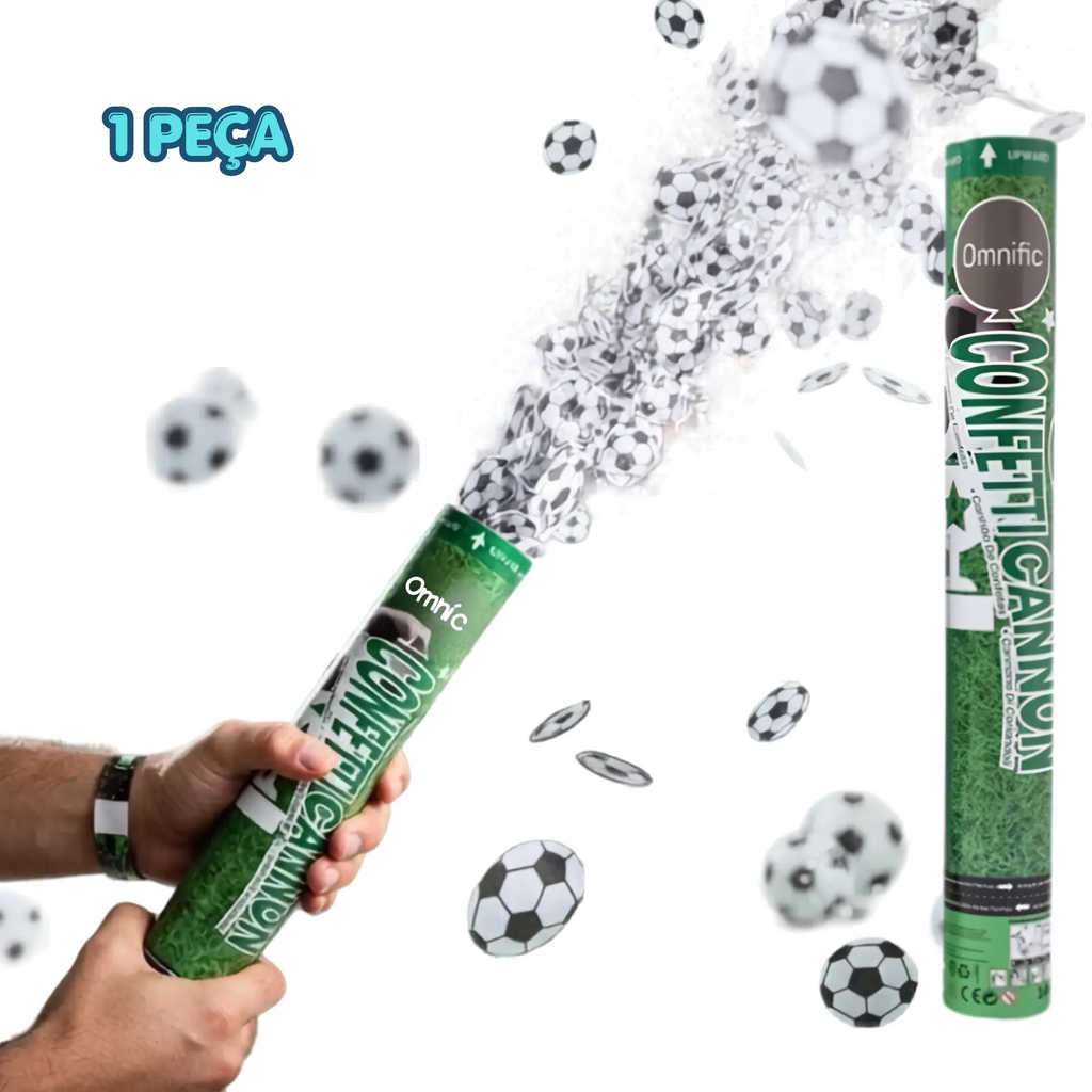 CANHÃO DE CONFEITES FUTEBOL, KIT FESTA PRONTA. Festalar