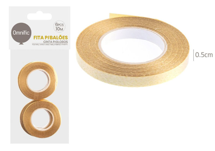 Fita para Balões Prateada 10M (Pack 6) - Omnific