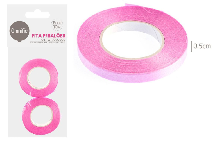 Fita para Balões Prateada 10M (Pack 6) - Omnific