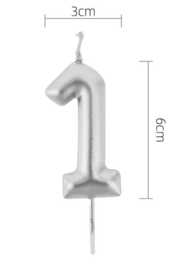 Vela de Aniversário Prateada