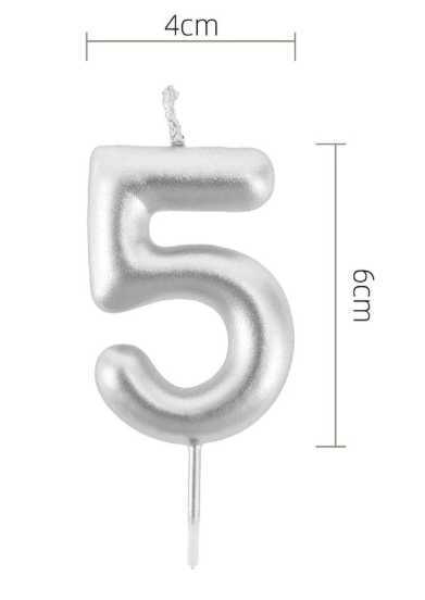 Vela de Aniversário Prateada