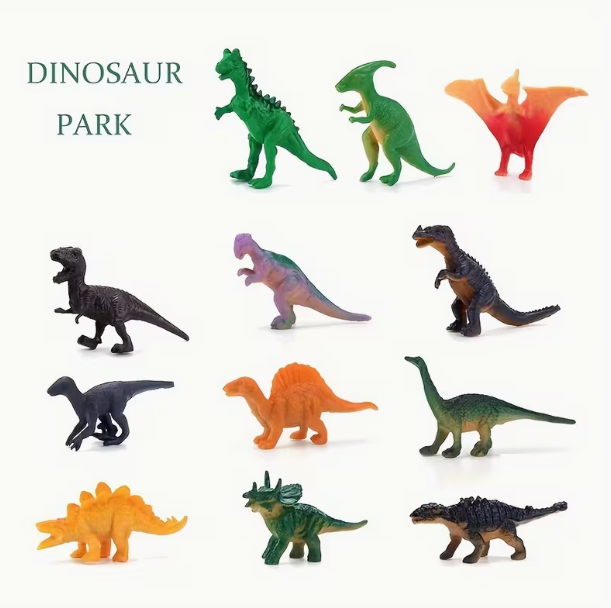 Kit de Mini Dinossauros para Piñata (12 peças)