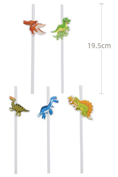 Palhinhas Decorativas "Dinossauros" (5 peças)