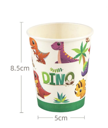 Copos de Papel "Dino" – Aventura Jurássica (6 unidades)