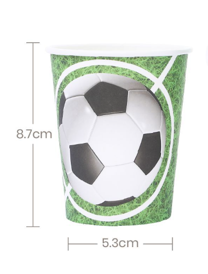 Copos de Papel "Futebol" – Para Craques (6 unidades)