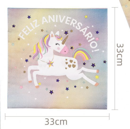Guardanapos de Papel "Unicórnio Feliz Aniversário" (16 unidades)