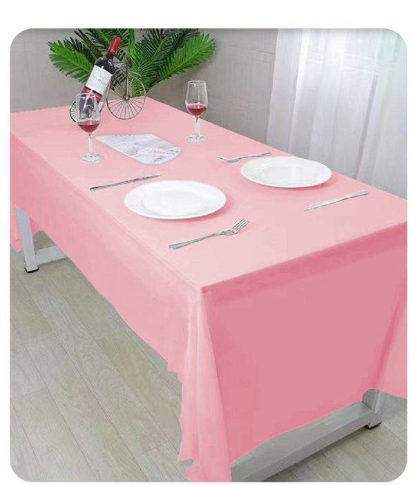 Toalha de Mesa de Plástico Rosa (137 x 274 cm)