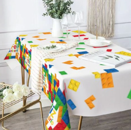 Toalha de Mesa de Papel "Blocos de Construção" (1,2 x 1,8 m)