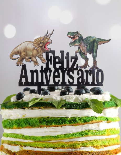 Topo de Bolo "Dinossauros" (14,5 cm)