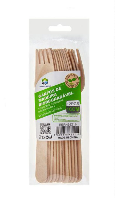 Kit de Garfos de Madeira Biodegradáveis (12 peças)