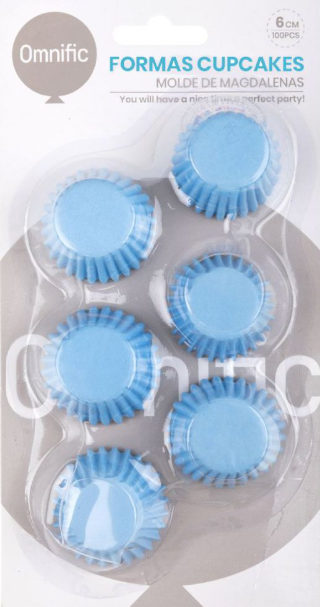 Formas para Cupcakes Azuis (100 peças)