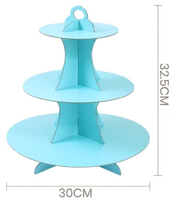 Suporte para Bolos de 3 Andares (Azul Tiffany)