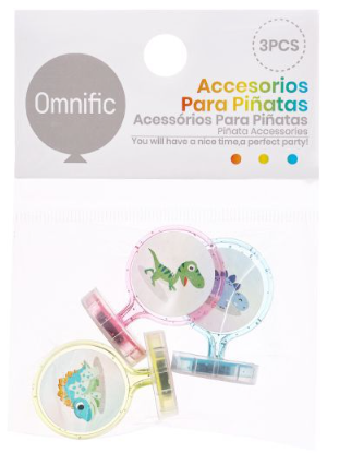Carimbos de Dinossauros para Piñatas (3 Peças)