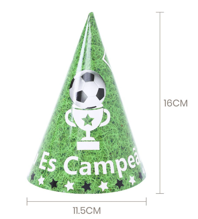 Chapéus de Papel "Es Campeão" - Tema Futebol (6 Peças)