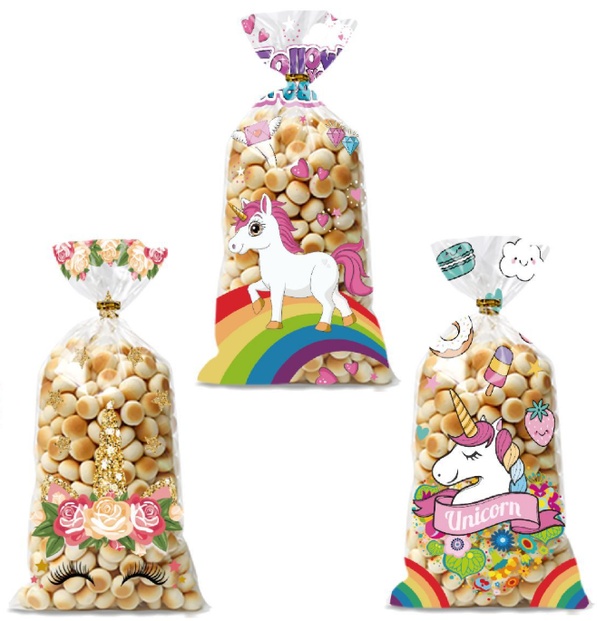 Sacos de Plástico para Doces Rosa 9.5x27cm (10 Peças)