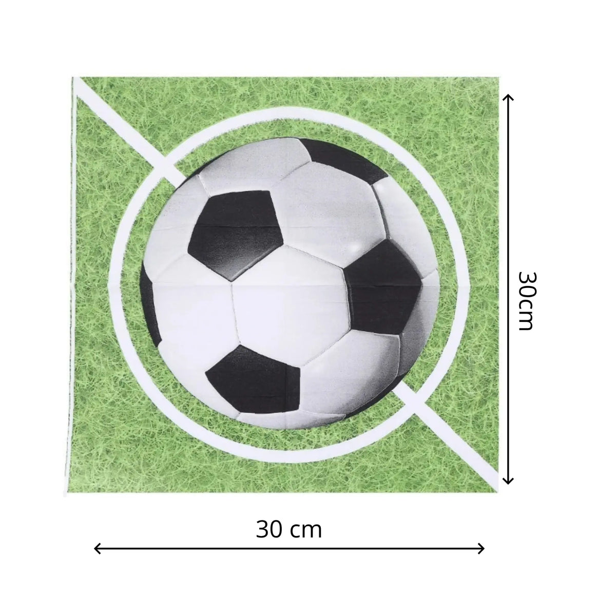 Guardanapo futebol, com tons de verde grama, Festalar, dimensão