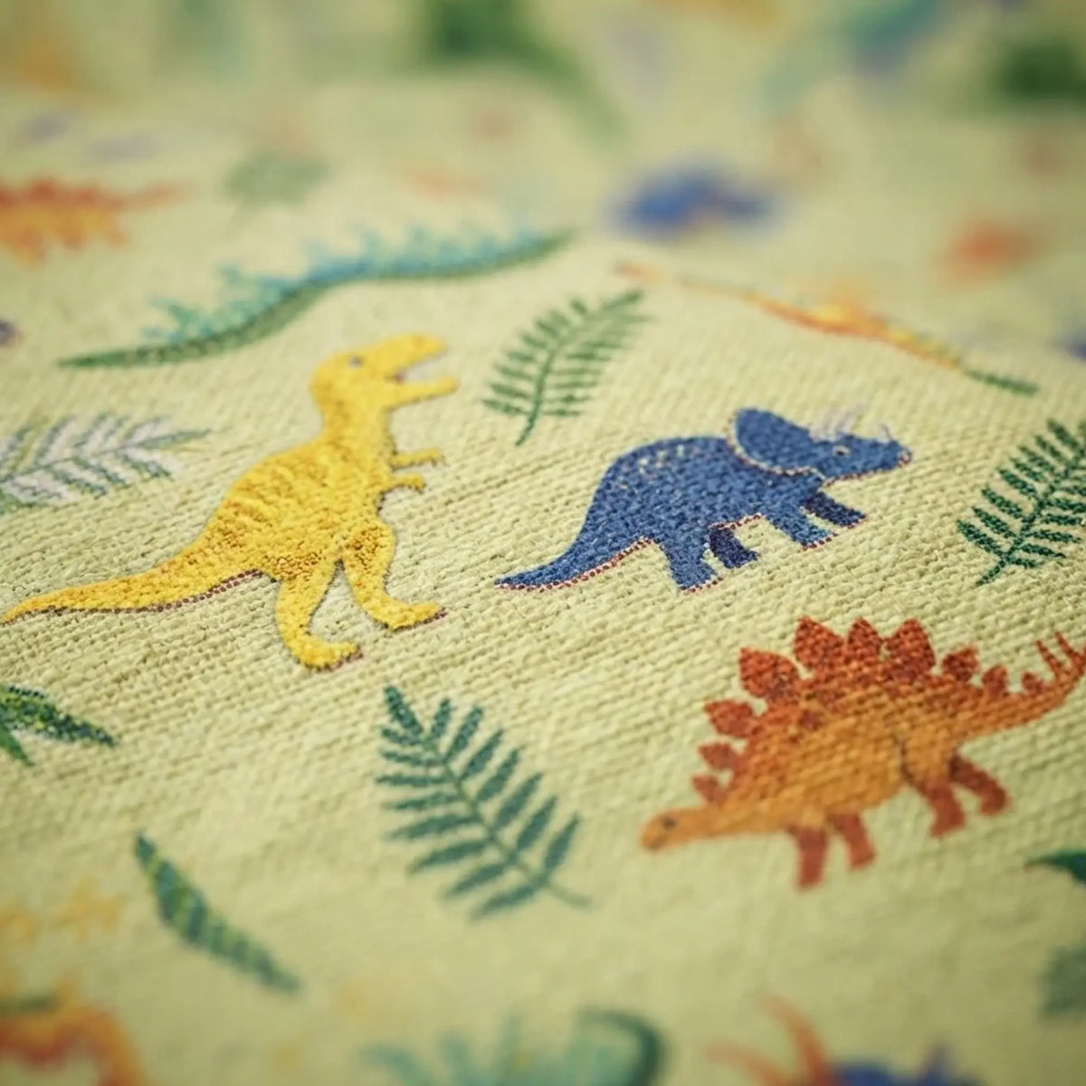 Imagem em macro, toalha tema dinossauro, Festalar