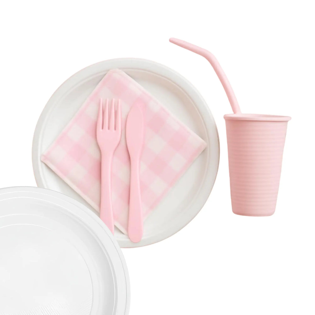 Prato reciclável branco com 20 cm e 25 unidades