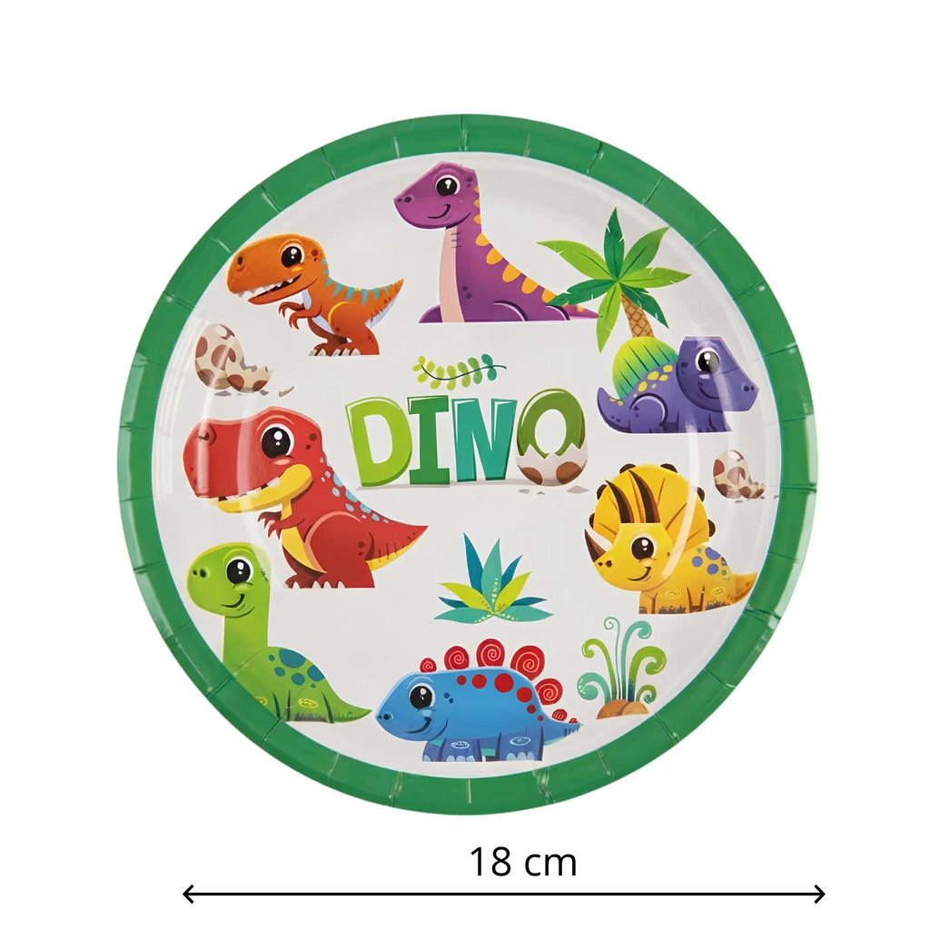 Pratos de Papel "Dino Diversão" (18 cm) (6 unidades)