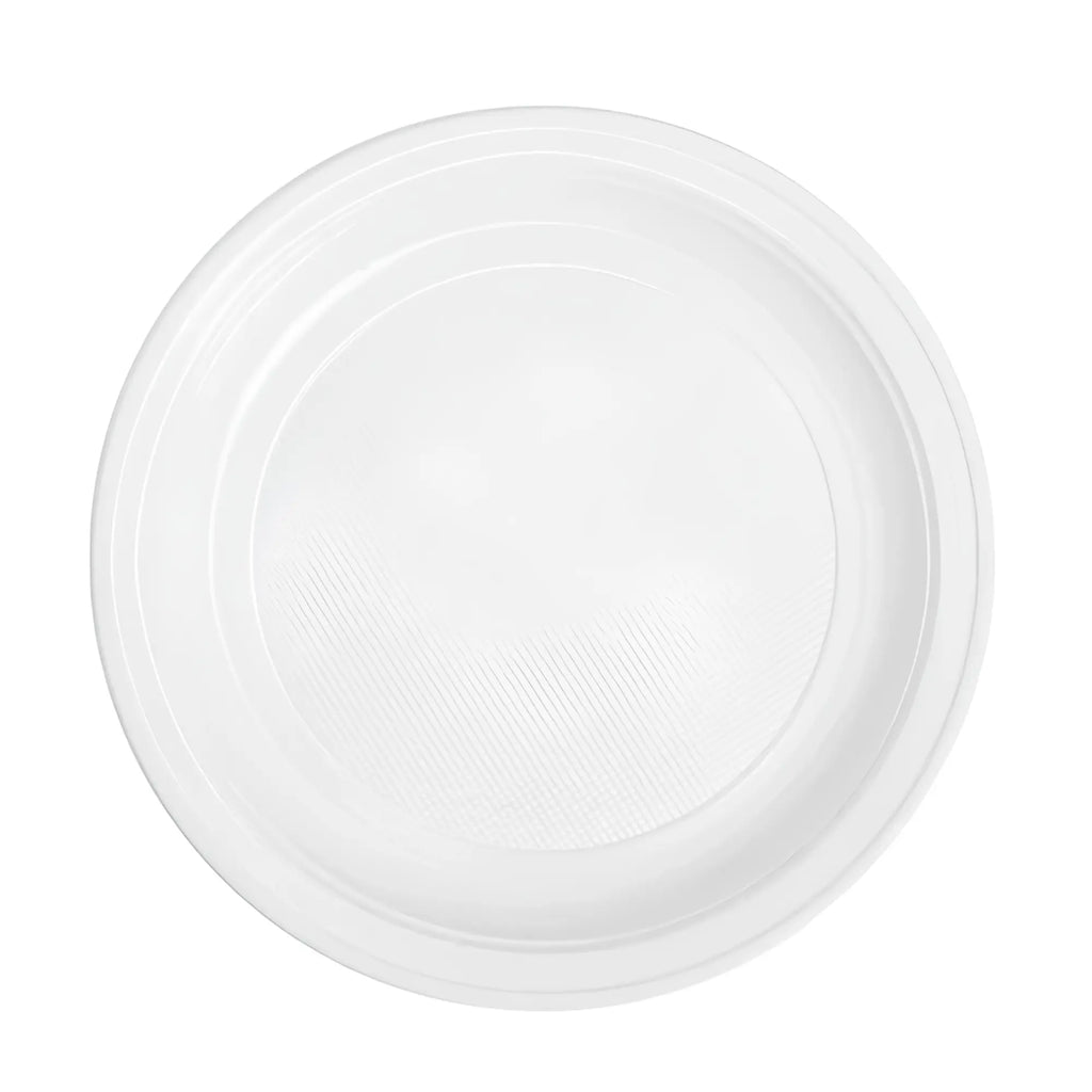 Prato Reciclável branco 20 cm com 25  unidades