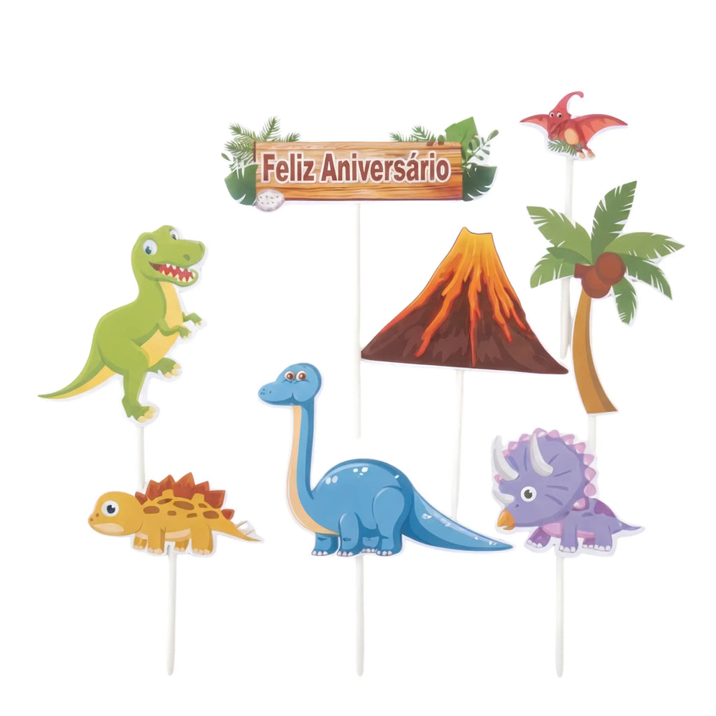 Topo de bolo, dinossauro, 7 peças, Festalar