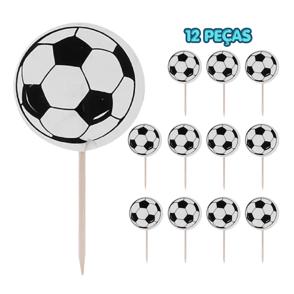 Topo de cupcake bola. Kit Festalar, futebol 