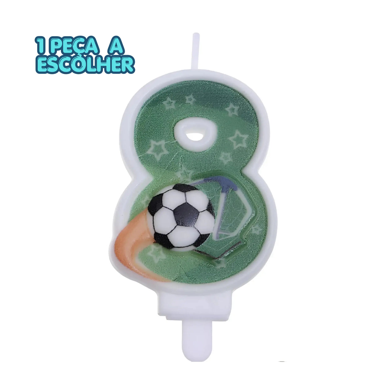Vela numero de aniversario, futebol, kit pronto. Festalar