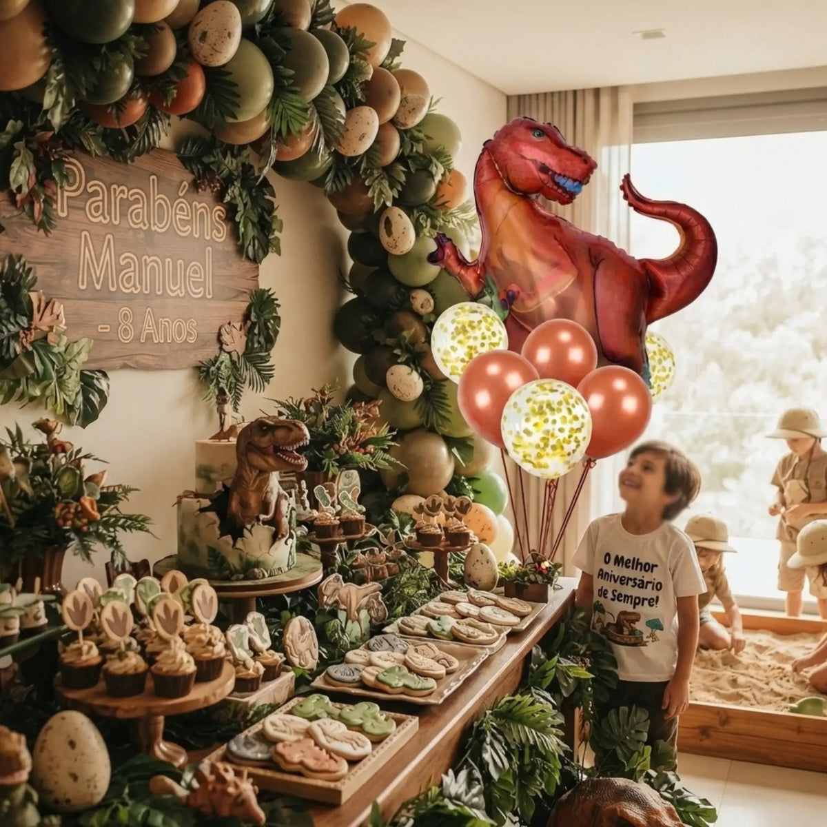balão t-rex, dinossauros, Festalar.