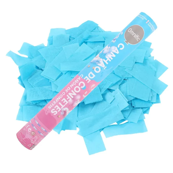 Canhão de Confetes Azul – Para Chá de Revelação (40cm)