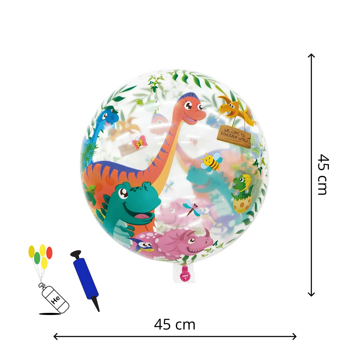 dimensão balão, tema dinossauro. Festalar. 
