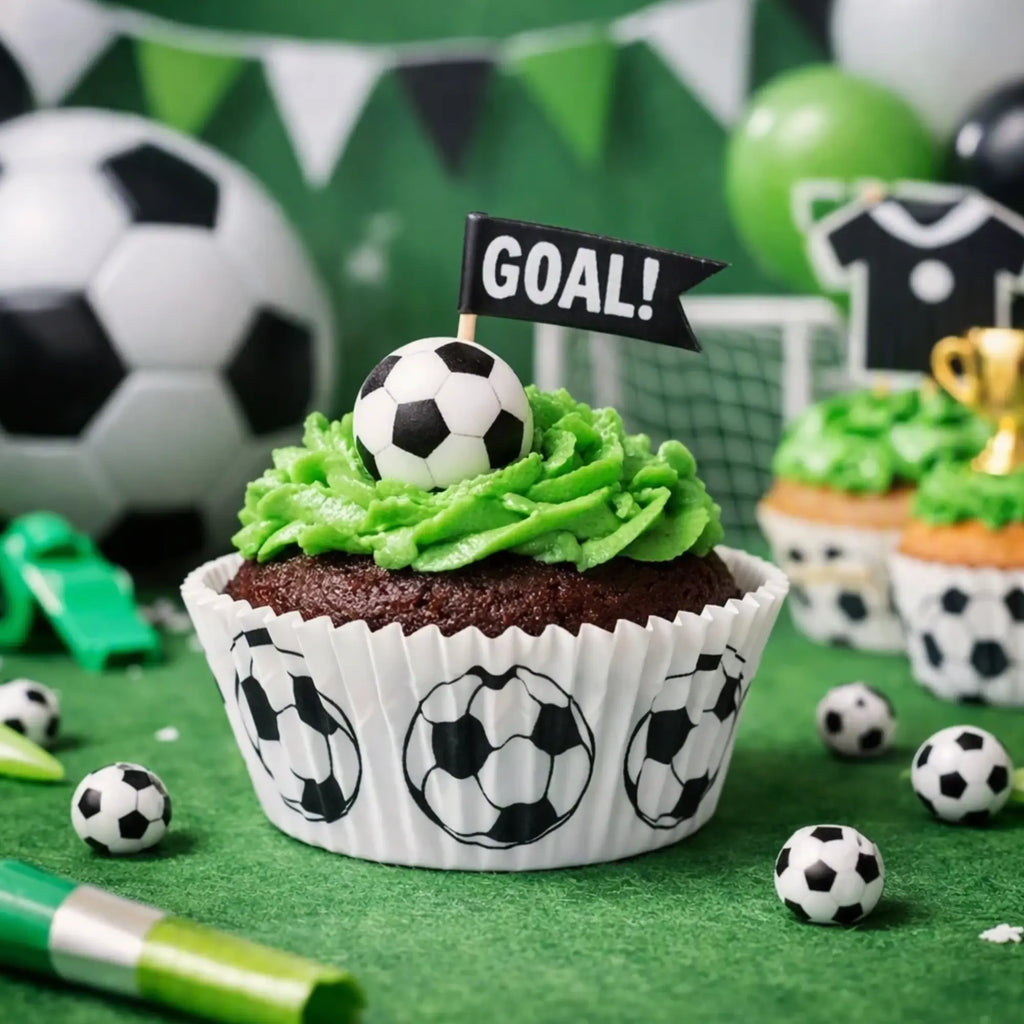 forma de papel cupcake futebol