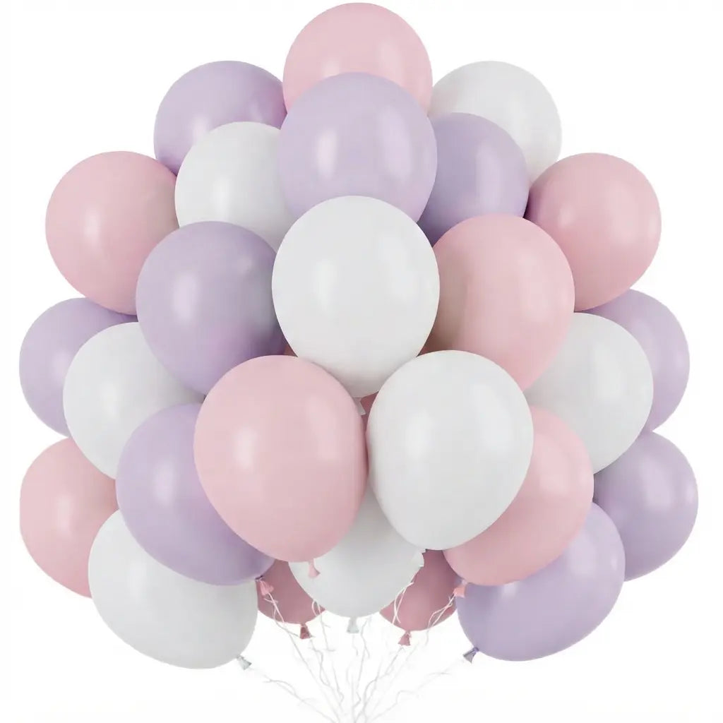 Kit balão Branco, roxo e rosa para tema unicórnio