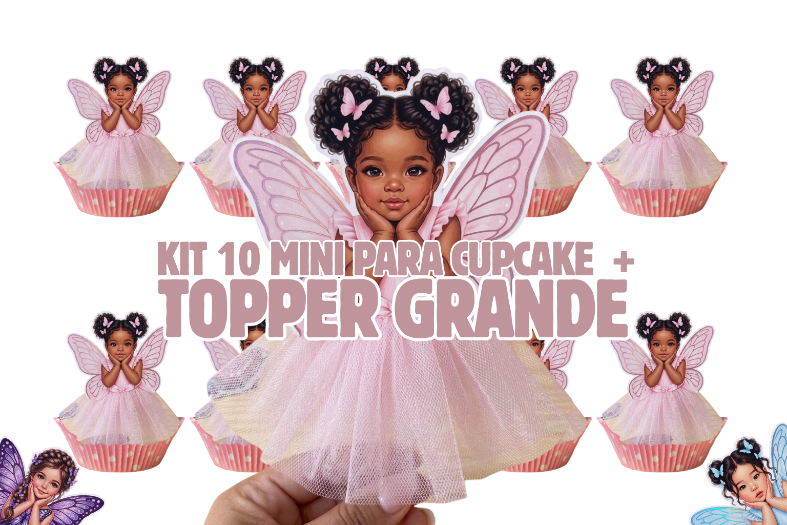 Topo de Bolo Personalizado - Tutu real