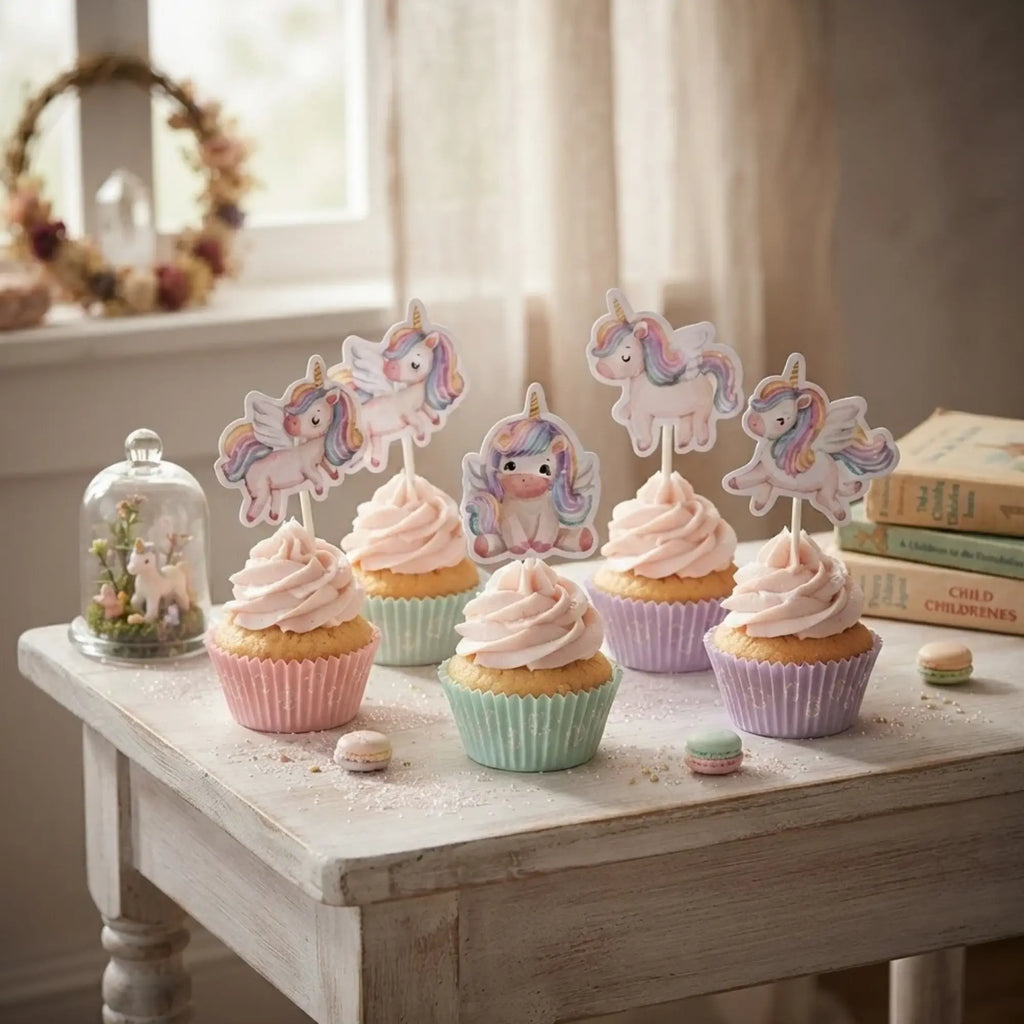 topo editorial unicórnio, cupcakes, festalar
